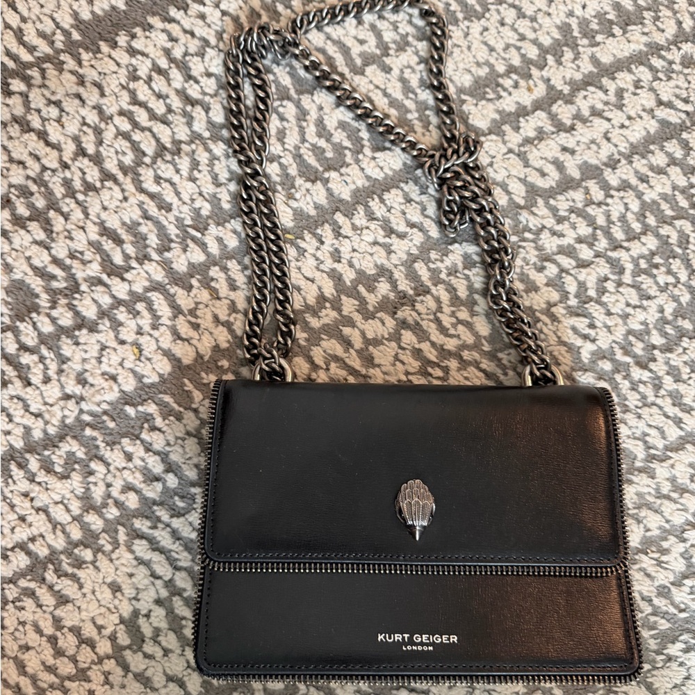 Kurt Geiger Black Crossbody Bag with Chain Strap